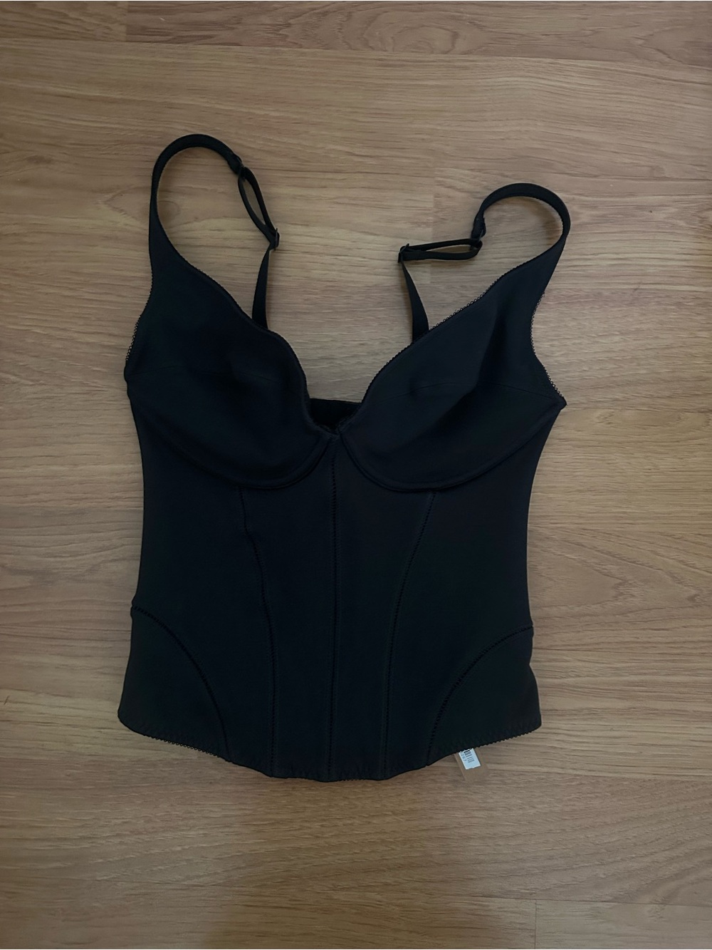 SKIMS Black Cotton Shapewear Corset Top - Picture 1 of 4